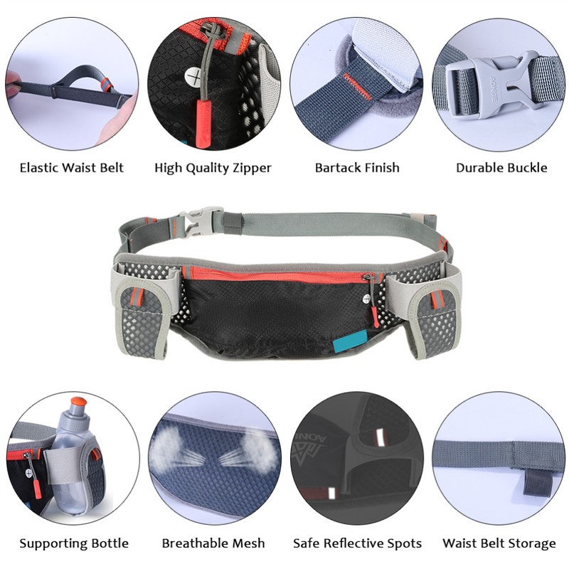 Reflective Hydration Running Belt Marathon Waist Pack Multifunctional Comfortable Running