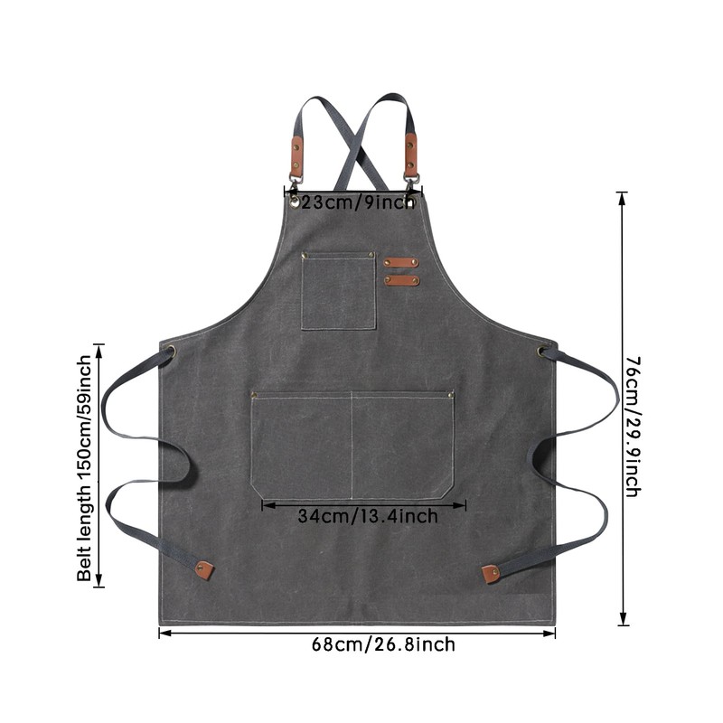 jiuzcare BBQ Apron for Men 76 cm Cotton Apron with
