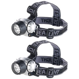 Lunartec LED Head Torch: LED Headlamp with 7 LEDs and 3 Brightness Levels, 30 Lumens, Set of 2 (Headband Lamp, Headlamp, Torches)