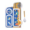 Kids Dinner Plate with Spoon Bamboo Fiber Divided Plates Cartoon