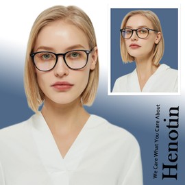 Henotin 6 Pack Reading Glasses for Women Men Blue Light Blocking Stylish Computer Readers with Leather Case (multicolor-2, 2.0, multiplier_x)