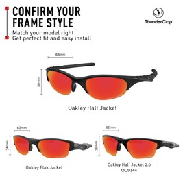 ThunderClap Anti Fog Lenses Replacement for Oakley Half Jacket Sunglasses, Aurora Red - Polarised,
