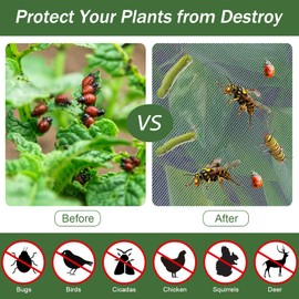 Garden Netting, Kanosan Ultra Fine Mesh 8 x 24.6Ft Bird Netting for Garden, Mosquito Net Raised Bed Plant Netting for Tomato Blueberry Bushes Vegetables Fruit Tree from Bird Cicadas Bugs Animals