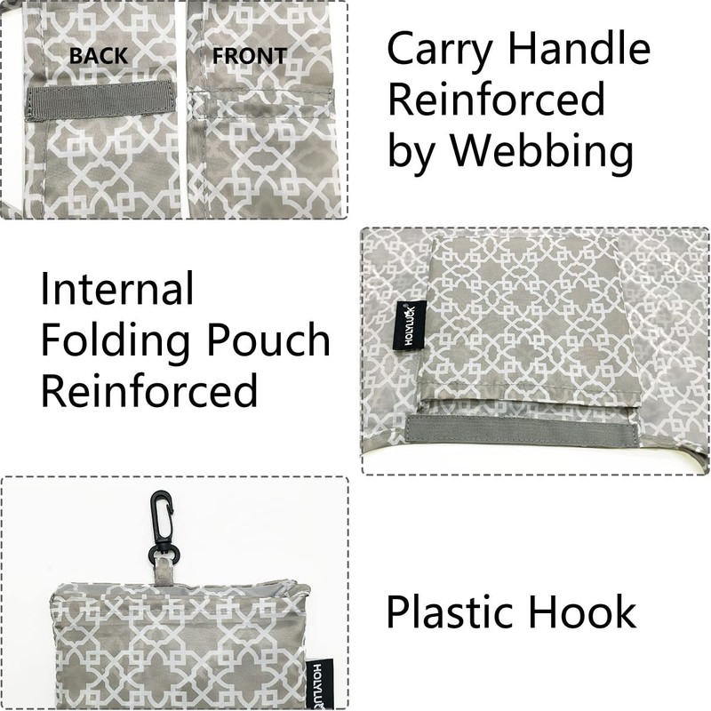 HOLYLUCK Reusable Grocery Bags,Heavy Duty Foldable Shopping Tote Bag (Extra