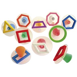 Eduplay 220033 Giant Stamp Geo Outline 10 Pcs.'' Shapes, Figures, Numbers, ABC, Multi Colour