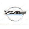 AUTO 1PC Chrome Black Rear Gas Lid Cross US Flags