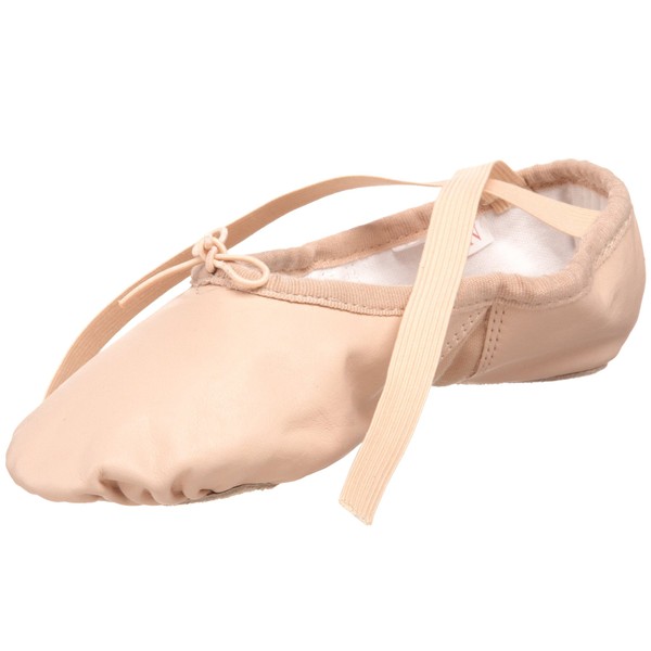 SANSHA Silhouette Leather Ballet Slipper,Pink,7 W US Women's
