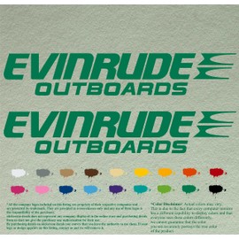 Pair of Evinrude Compatible Replacement Outboards Decals Vinyl Stickers Boat Outboard Motor Set of 2 (12 inch, Green 061)