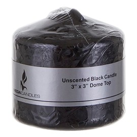 Mega Candles 6 pcs Unscented Black Round Pillar Candle, Pressed Premium Wax Candles 3 Inch x 3 Inch, Home Décor, Wedding Receptions, Baby Showers, Birthdays, Celebrations, Party Favors & More