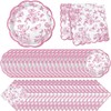 Willinglong 120 Pcs Floral Paper Plates and Napkins Bulk Disposable