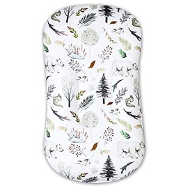 Newborn Lounger Cover for Boys and Girls Removable Cover Ultra Soft Comfortable Lounger Slipcover for Infant Lounger Pillow (Woodland Animals)