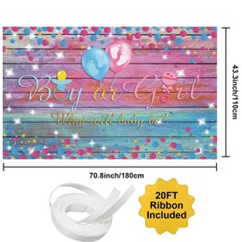 Gender Reveal Backdrop Boy or Girl Sign What Will Baby Be Baby Shower Photography Banner Pink and Blue Baby Shower Gender Reveal Party Decorations