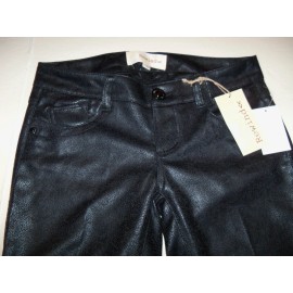 REWIND SKINNY STRETCH COATED PONTE JEANS JR SZ 1-BLACK- NWT