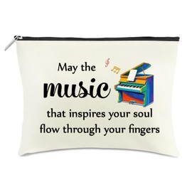 Music Gifts for Girls Women Unique Thank You Singing Teacher Gift Makeup Bag Appreciation Graduation Gifts for Choir Music Drama Teacher Pianist Friendship Sister Daughter Birthday Christmas