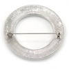 Clear Austrian Crystal Open Cut Circle Brooch In Rhodium Plating