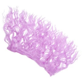 Vaguelly Curl Hair Wig Doll Making Supply Realistic Curly Synthetic Hair Weft for Bjd Dolls for DIY Crafts Pink Milk Wool Hairpiece