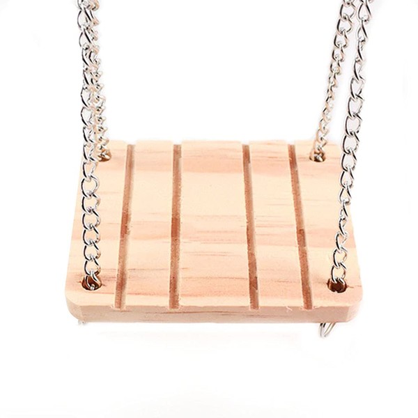 ANCLLO Wooden Hamster Swing Swing Hanging Accessories for Squirrels Gerbils