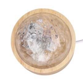 Dynamic Rotating Water Ripple Night Light, Color Changing Crystal Lamp with Remote Ocean Wave Night Light Projector RGB 16 Color Adjustable Brightness Original Wood Base Ocean Ripp