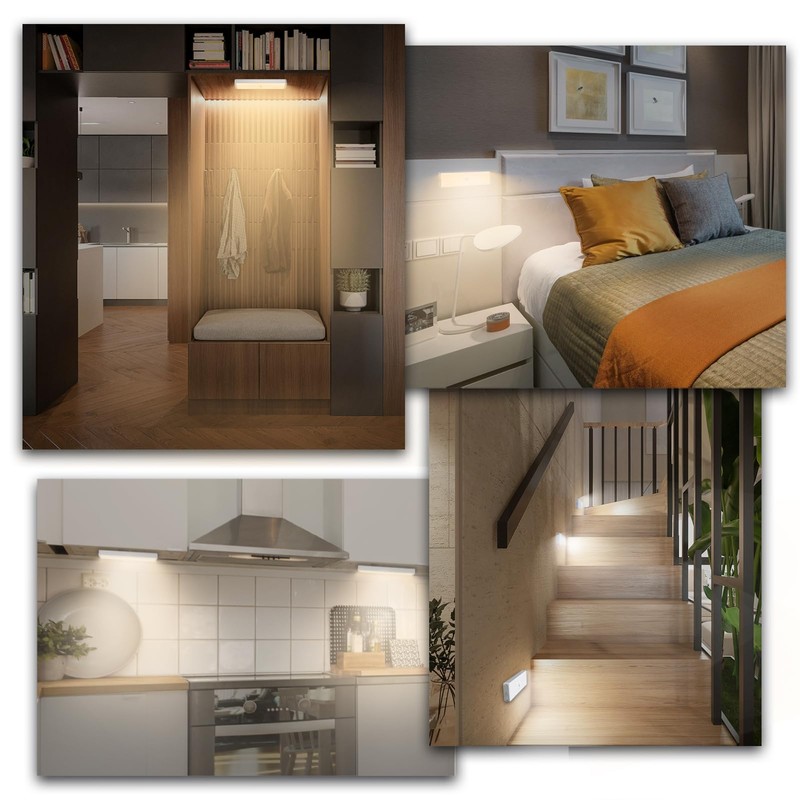 LED Closet Light, 5 Pcs 3 Color Temperatures Dimmer USB