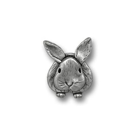 The Magic Zoo Pewter Bunny Rabbit Lapel Pin - Rabbit Gifts for Women - Rabbit Brooch - Handcrafted in the USA – Bunny Rabbit Brooch – Fine Pewter
