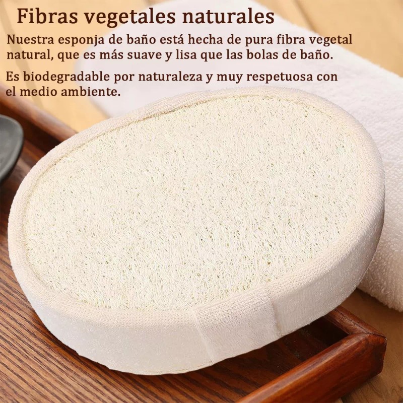 Junelizente Perfiles Exfoliante Natural De Esponja Vegetal Para La Ducha