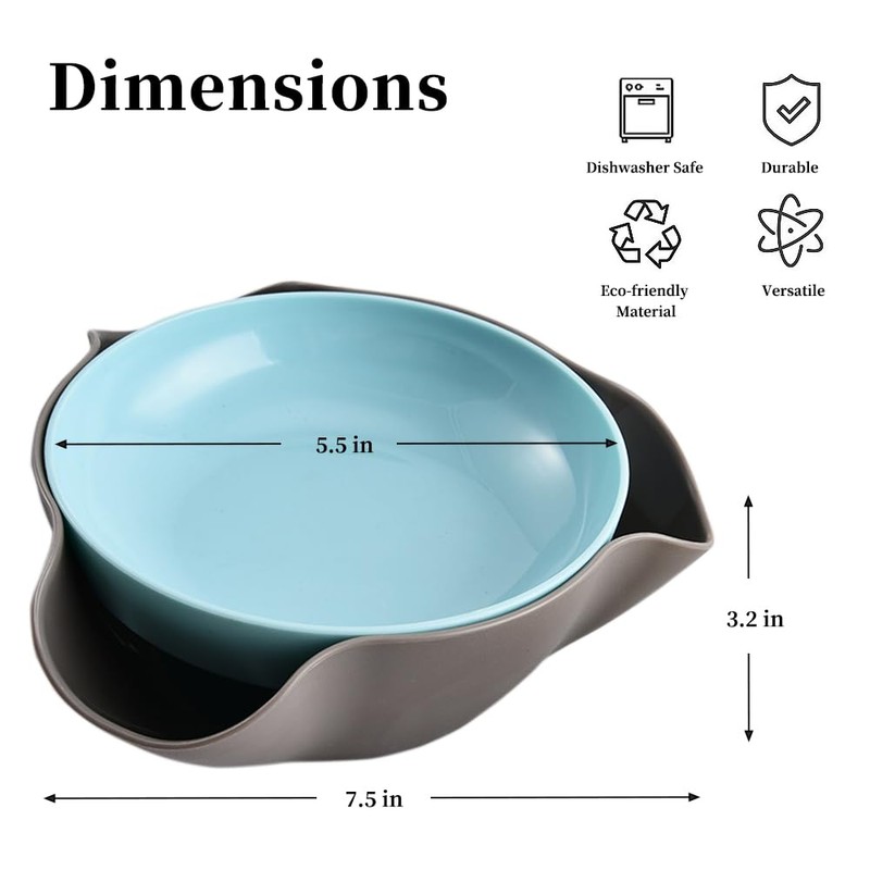 Rvdxur Plastic Pistachio Bowl with Shell Storage, Double Dish Snack