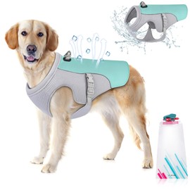 Dog Cooling Vest Dog Harness Cooler Jacket with Portable Water Bottle, for Walking Dog, Outdoor Camping and Hunting Training.(S)