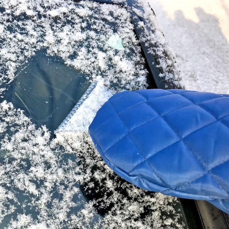 PREMYO Ice Scraper Lined with Glove - Ice Scraper Car