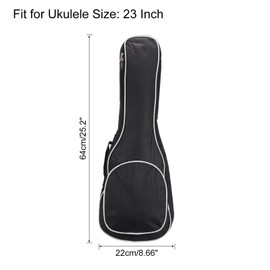 sourcing map Ukulele Case 23 Inch Ukulele Bag Single Shoulder Backpack with Adjustable Straps Black White