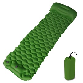 Baiao Ultralight Inflatable Camping Mat - With Integrated Pillow – Lightweight (0.55kg) and Compact Outdoor Sleeping Mat for Hiking and Bikepacking(Green)