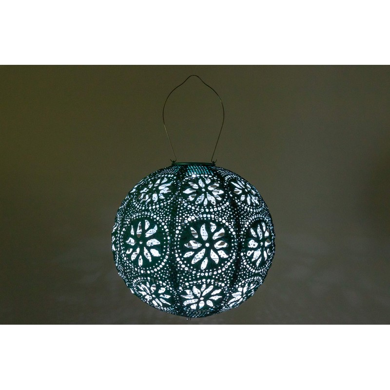 Allsop 32302 Stella Boho Solar Lantern, Mineral Green