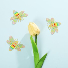10 piezas de atrapasoles de metal colorido colgante de ventana de abejas, piezas de adorno para manualidades, regalos