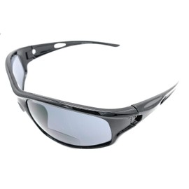 Incredible Bargains The Swanky Unisex Bifocal Wrap Around Reading Sunglasses, Sport Wrap Sun Readers, Tinted Readers for Men and Women + 3.00 Glossy Black