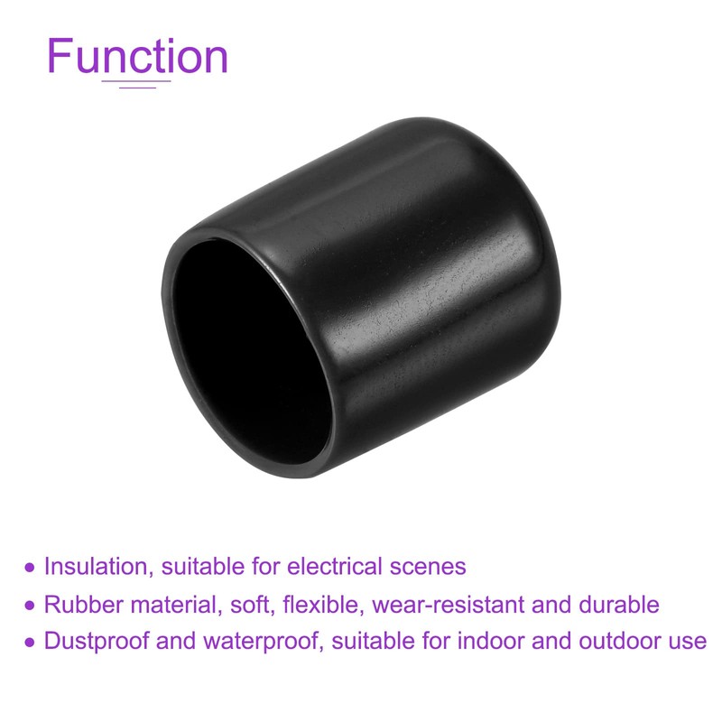 DMiotech 10 Pack 5/8" ID Black Screw Thread Protectors Rubber