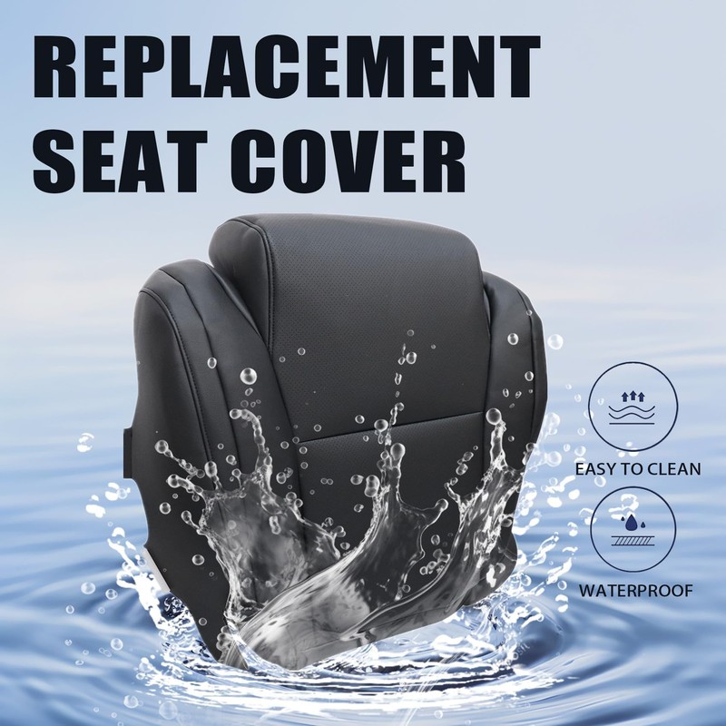 Pripirlod Front Driver Bottom Replacement Leather Seat Cover Black Fit