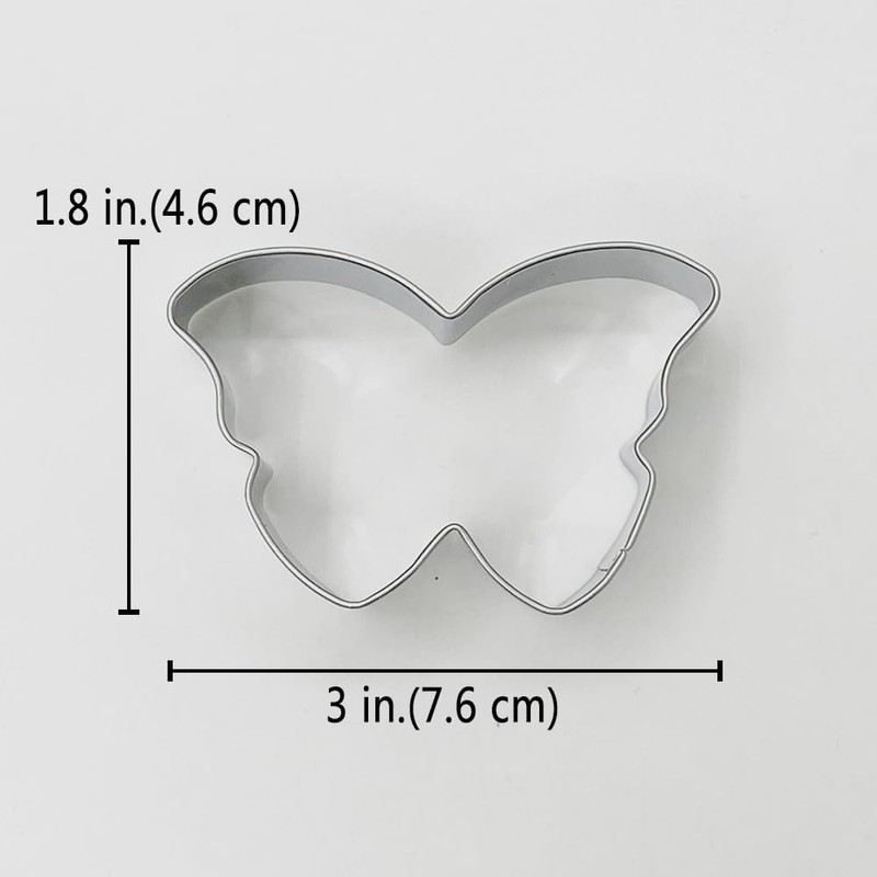 LILIAO Butterfly Cookie Cutter, 3 x 1.8 inch, Stainless Steel