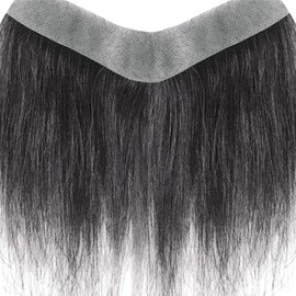 Tupé de cabello para hombres, cabello humano, frente, línea de, repuesto en forma V, pieza para hombres