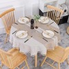 SUCHDECO Linen Tablecloth Round 120 cm Washable Cotton Tablecloth Wrinkle-Free