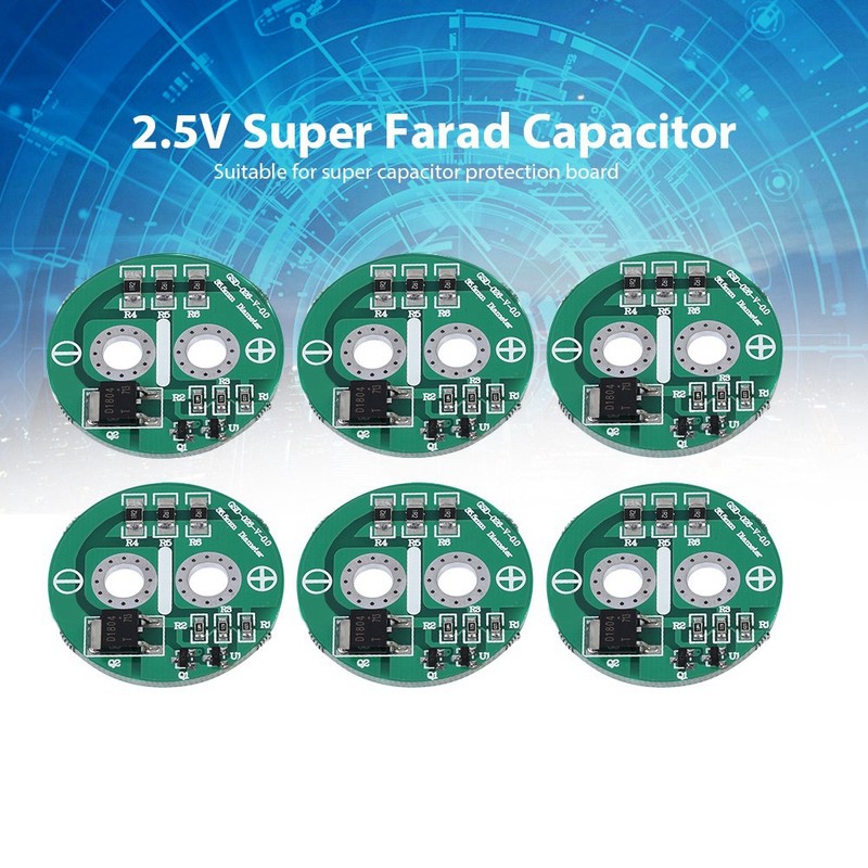 6Pcs/Set Super Farad Capacitor 2.5V With Protection Board Module Limit