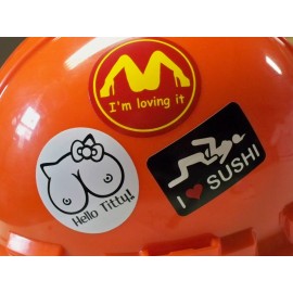 Unbranded/Generic 3 Hard Hat Stickers Lovin It Hello Titty Love Sushi Funny Bump Cap Helmet Decals