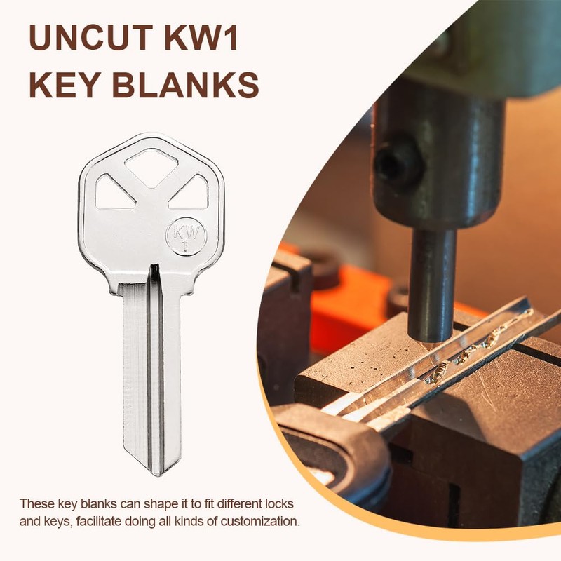 sourcing map 32pcs Key Blanks KW1 Brass Key Blanks Uncut