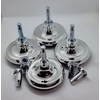 8 x Chrome Feet Leg Castors Gliders with Metal Inserts