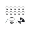 MYA 10Pcs Chrome Door Knobs for Cupboards with 20Pcs of