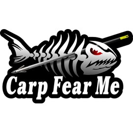 ProSticker 1514 (One) 3.5" X 7" Fishing Art Series Carp Fear Me Skeleton Arrow Decals Sticker