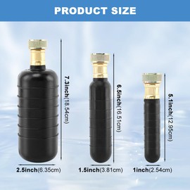 3Pcs Drain Bladder Kit, Rubber Bladder Drain Cleaners Fits 1 to 6 Pipe, Unclogs Stubborn Blockages for Sewer Line Bathroom Sink,Swimming Pool,Bathtub,Shower,Kitchen Sinks(COLOR:black)