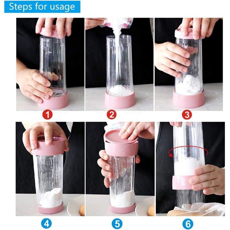 Flour Sifter,Sifter for Baking,Powdered Sugar Shaker Duster,Flour Duster for Bread