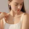 FDEETY Heart Jewellery Set for Women Heart Pendant Necklace Earrings