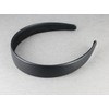 Black faux leather headband textured 1 inch wide hair band