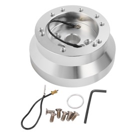 5 6 Hole Steering Wheel Short Hub Adapter Aluminum Replacement for JEEP Wrangler 1976‑1995 Silver
