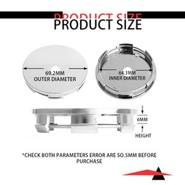 XENQITO 4 Pcs Nabendeckel 60mm, Universal Radnabenkappen aus Hochwertiges ABS, Felgenkappen, Auto Radnabendeckel, Radkappen, Radnabenabdeckung, Auto Zubehör, Allgemeine Automarken(OD 60mm ID 56mm)